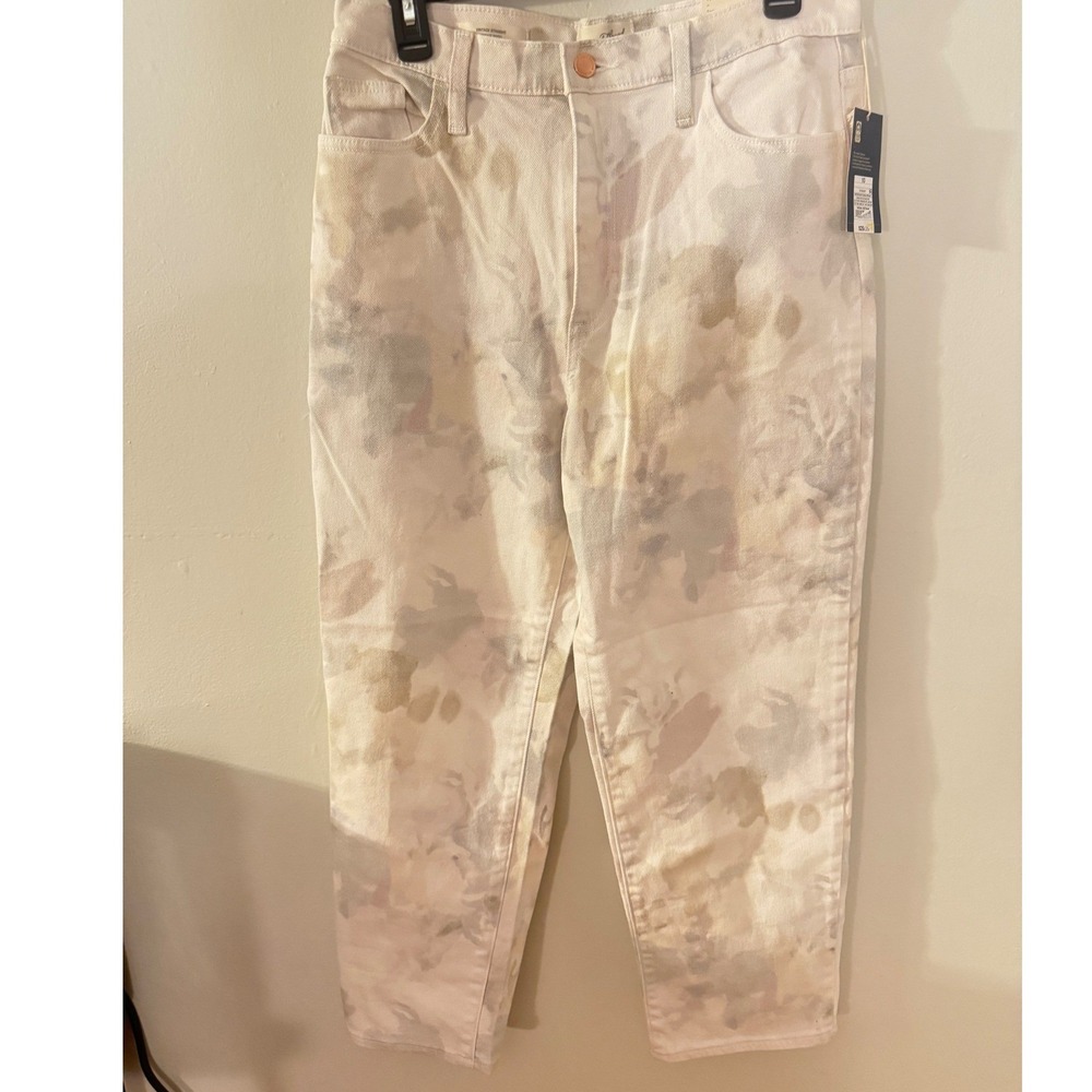 Universal Thread Vintage Straight Jeans Watercolor Cream Size 10 **See desc. ** - Picture 3 of 8